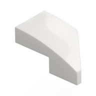 Brick Wedged, Curved 2 × 1 with Stud Notch Left White