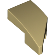 Stein keilförmig, gebogen 2 × 1 mit Noppe Kerbe links Beige