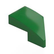 Brick Wedged, Curved 2 × 1 with Stud Notch Left Green