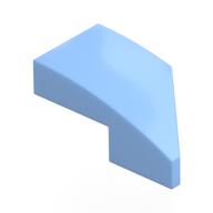 Brick Wedged, Curved 2 × 1 with Stud Notch Left Bright Light Blue