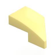 Brick Wedged, Curved 2 × 1 with Stud Notch Left Bright Light Yellow