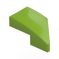 Brick Wedged, Curved 2 × 1 with Stud Notch Left Lime
