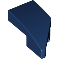 Brick Wedged, Curved 2 × 1 with Stud Notch Left Dark Blue