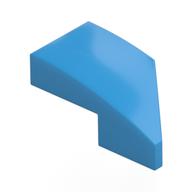Brick Wedged, Curved 2 × 1 with Stud Notch Left Dark Azure
