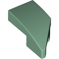 Brick Wedged, Curved 2 × 1 with Stud Notch Left Sand Green