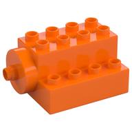 Duplo Brick 4 × 4 × 2 with Large Rotor Mounting (Ferris Wheel) Orange
