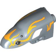 Creature Body Part, Ilu Head with Bright Light Orange Markings print Sandblau