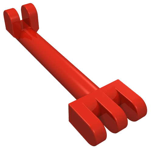 Hinge Bar 2.5L with 2 and 3 Fingers on Ends (Pantograph Shoe Holder) Red