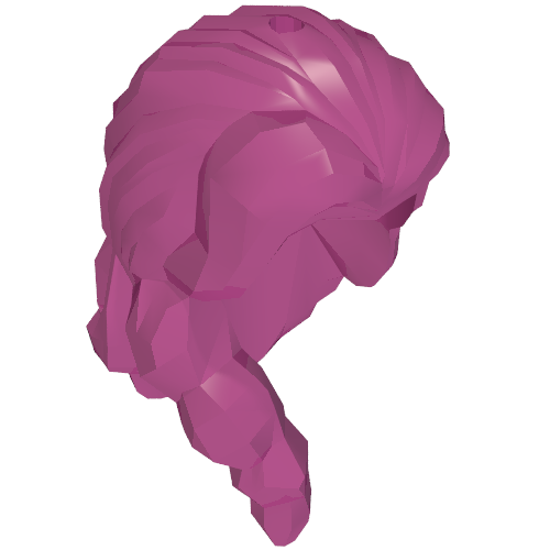Hair Long with Parted Bangs, Lock over Right Shoulder [PLAIN] Magenta