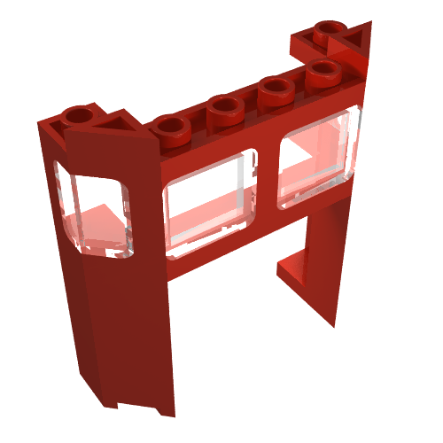 Train Front with 1 × 4 × 3 Cutout Red