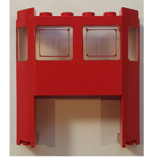Train Front with 1 × 4 × 2 Cutout Red