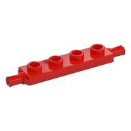 Plate Special 1 × 4 with Wheels Holder Red