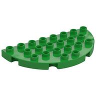 Duplo Plate Round 4 × 8 Semi-Circle Bright Green