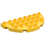 Duplo Plate Round 4 × 8 Semi-Circle Yellow