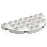 Duplo Plate Round 4 × 8 Semi-Circle White