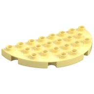 Duplo Plate Round 4 × 8 Semi-Circle Bright Light Yellow