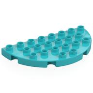 Duplo Plate Round 4 × 8 Semi-Circle Mittelazur