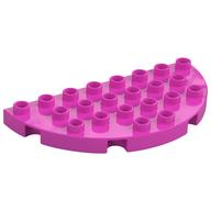 Duplo Plate Round 4 × 8 Semi-Circle Dunkelrosa