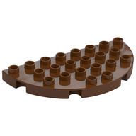 Duplo Plate Round 4 × 8 Semi-Circle Reddish Brown