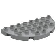 Duplo Plate Round 4 × 8 Semi-Circle Light Bluish Gray