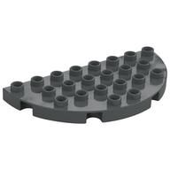Duplo Plate Round 4 × 8 Semi-Circle Dark Bluish Gray