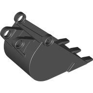 Technic Digger Bucket 4 × 4 × 9 with 3 teeth Schwarz