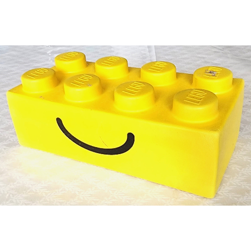 Brick Soft 2 × 4 with Smile Print Gelb