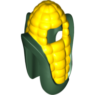 Costume Corn Cob Suit with Dark Green Leaves Print Dark Green