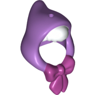 Hair and Hood with White Bangs and Magenta Bow Print Mittellavendel