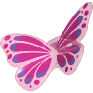Minifig Neckwear Wings Butterfly with Magenta and Blue Print Trans-Dark Pink