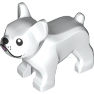 Animal, Dog, French Bulldog, Grumpy Face with Black Nose and Pink Tongue Print White