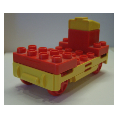 Duplo Train Locomotive Base with Battery Compartment, Yellow Base and Red Wheels Rot