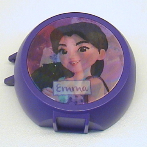 Pod, Round, Half Front with Friends Emma Sticker Dunkellila