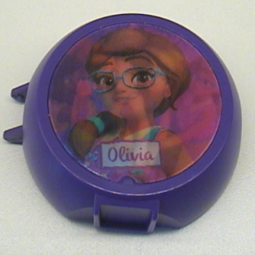 Pod, Round, Half Front with Friends Olivia Sticker Dunkellila