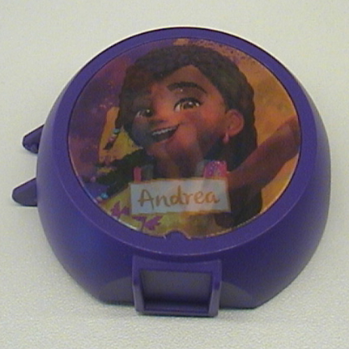 Pod, Round, Half Front with Friends Andrea Sticker Dunkellila
