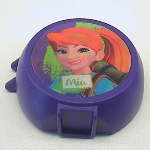 Pod, Round, Half Front with Friends Mia Sticker Dunkellila