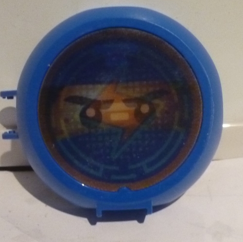 Pod, Round, Half Front with Ninjago Zane Logo Sticker Blue
