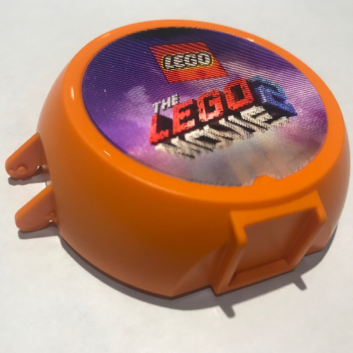 Pod, Round, Half Front with The LEGO Movie 2 Sticker and Hologram Orange