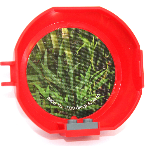 Pod, Round, Half, Back with 1 × 2 Plate Dark Bluish Gray with Plants Sticker (Kai Ninjago) Rot