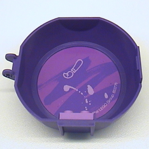 Pod, Round, Half, Back with 1 × 2 Plate Lavender with Brush Stroke Sticker Dark Purple