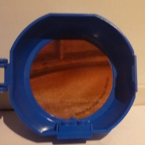 Pod, Round, Half, Back with 1 × 2 Plate Blue with Dojo Sticker Blue