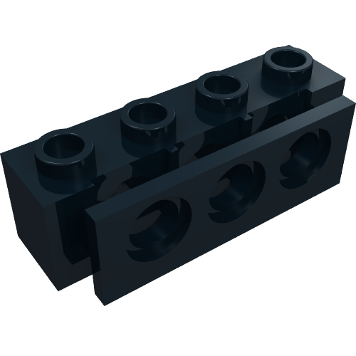 Technic Brick 1 × 4 with Bumper Holder Schwarz