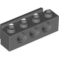 Technic Brick 1 × 4 with Bumper Holder Dunkelblaugrau