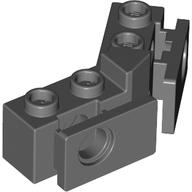 Technic Brick 1 × 2 - 1 × 2 Angled with Bumper Holder [Open Front] Dark Bluish Gray