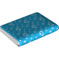 Duplo Blanket 5 × 6 with White Hearts & Stars Print Blau
