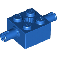 Brick Special 2 × 2 with 2 Pins and Axle Hole Blue