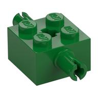 Brick Special 2 × 2 with 2 Pins and Axle Hole Green