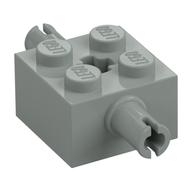 Stein speziell 2 × 2 mit 2 Pins und Achsloch Hellgrau