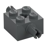 Brick Special 2 × 2 with 2 Pins and Axle Hole Dark Bluish Gray