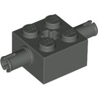 Brick Special 2 × 2 with 2 Pins and Axle Hole Dark Gray